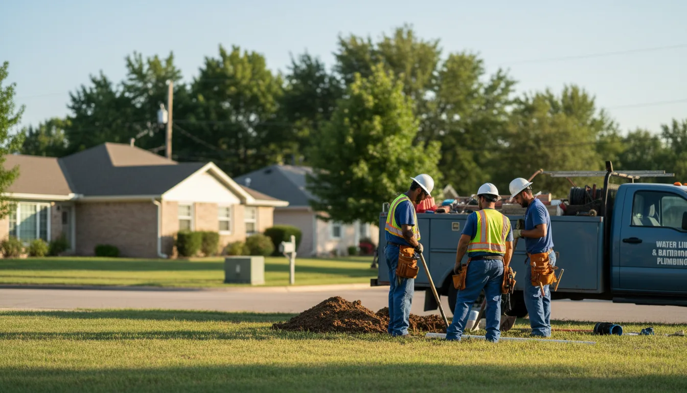 Residential water line and bathroom plumbing service in Jefferson, IA